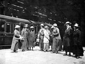 Nurses from 3rd Northern General Hospital at Railway Station, World War I Nurses from 3rd Northern General Hospital at Railway Station, World War I