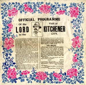 Official programme of the visit of Lord Kitchener (1850 - 1916) to Sheffield, 1901 Official programme of the visit of Lord Kitchener (1850 - 1916) to Sheffield, 1901