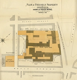 Plan of Freehold Property in Sheffield known as Roscoe Works as advertised for Sale by Plan of Freehold Property in Sheffield known as Roscoe Works as advertised for Sale by