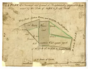 Images Dated 23rd August 2019: Plan of property and land at Brightholmlee, 1787