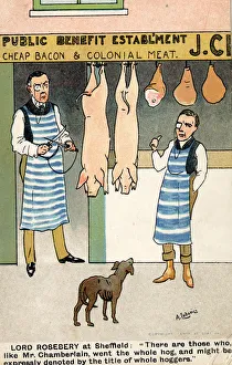 Political cartoon depicting Lord Rosebery in Sheffield, 19th cent Political cartoon depicting Lord Rosebery in Sheffield, 19th cent