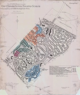 Preliminary layout and development plan of the Manor Estate Housing Scheme, 1924 Preliminary layout and development plan of the Manor Estate Housing Scheme, 1924