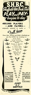 Images Dated 1st June 1943: SHBC [Sheffield Hits Back Club] play and pay begins today, 1943