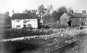 1864 Gallery: Sheffield Flood, Blue Ball Inn and destroyed houses, Bradfield Road, Hillsborough, , 1864