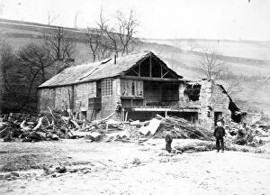 Sheffield Flood 1864 Gallery: Sheffield Flood, remains of F. Shaw and Co. Wire Drawers, Damflask Wire Mill, River Loxley, , 1864
