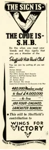 Images Dated 1st June 1943: Sheffield Hits Back - Do this when you meet your friends and thus signify that you are a member of the Sheffield Hit Back Club