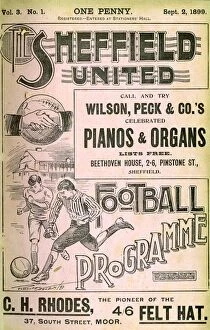 Sheffield United Football Club Gallery: Sheffield United Football Club programme, September 1899
