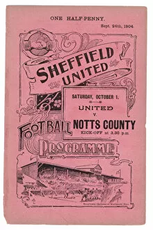 Sheffield United Football Club Gallery: Sheffield United Football Club programme advertising the forthcoming match against Notts County