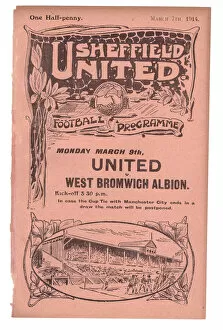 Sheffield United Football Club Gallery: Sheffield United Football Club programme advertising the forthcoming match against West Bromwich Albion