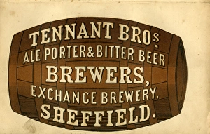 Tennant Brothers Ltd., Brewers, Exchange Brewery, Bridge Street, advertisement, 1868 Tennant Brothers Ltd., Brewers, Exchange Brewery, Bridge Street, advertisement, 1868
