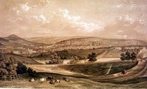 Buildings and streets Gallery: West View of Sheffield by William Ibbitt, 1855