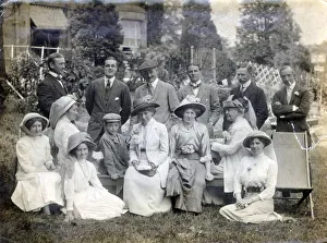 Wightman family and friends group of 14 individuals in unknown garden setting, c. 1910 Wightman family and friends group of 14 individuals in unknown garden setting, c. 1910