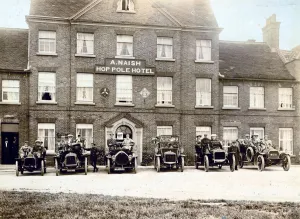 Wightman family party motorcar outing to Hop Pole Hotel, Ollerton, Nottinghamshire Wightman family party motorcar outing to Hop Pole Hotel, Ollerton, Nottinghamshire