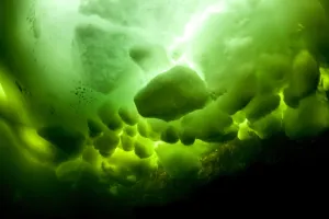 Abstract ice formations seen from underwater, Arctic circle Dive Center, White Sea Abstract ice formations seen from underwater, Arctic circle Dive Center, White Sea