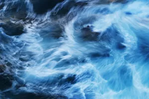 Foam Gallery: Abstract image of large sea swells hitting the rocks, Portuguese southwestern coast