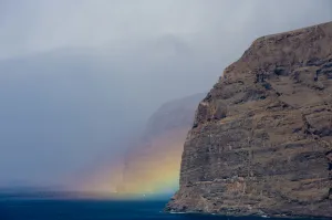 Acantilado de los Gigantes (Giants cliffs) with a rainbow over the sea, West Tenerife Acantilado de los Gigantes (Giants cliffs) with a rainbow over the sea, West Tenerife