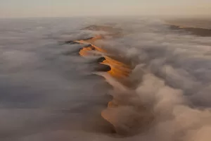 Astonishing Gallery: Aerial of fog over the Namib Desert, Namibia, September 2011