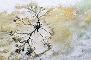 Aerial view of melted ice around geothermal spring, Putoransky State Nature Reserve Aerial view of melted ice around geothermal spring, Putoransky State Nature Reserve