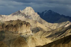 Arid mountain peaks, view from the heights of the Zanskar region, Ladakh, India Arid mountain peaks, view from the heights of the Zanskar region, Ladakh, India