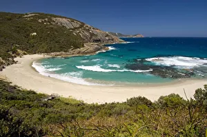 A beach at Isthmus Bay provides some good surf waves, Isthmus Bay, Torndirrup National Park A beach at Isthmus Bay provides some good surf waves, Isthmus Bay, Torndirrup National Park