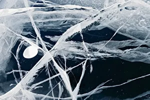 Images Dated 6th March 2011: Cracks in the ice of Lake Baikal, Siberia, Russia, March