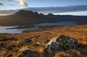 Images Dated 20th January 2011: Dawn over Ben Mor Coigach and Loch Lurgainn, Inverpolly, Sutherland, Highlands, Scotland