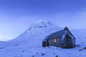 Devils Point and Corrour Bothy in snow, Cairngorms National Park, Highlands of Scotland Devils Point and Corrour Bothy in snow, Cairngorms National Park, Highlands of Scotland