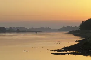 Elbe River at sunrise, Elbe Biosphere Reserve, Lower Saxony, Germany, August 2008 Elbe River at sunrise, Elbe Biosphere Reserve, Lower Saxony, Germany, August 2008