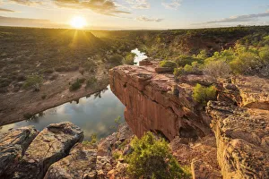 Expansive Gallery: Hawks Head lookout over the Murchison River gorge, Kalbarri National Park, Western Australia