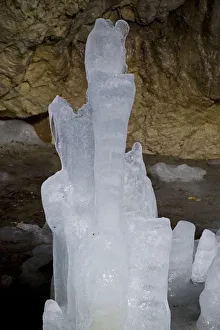 Ice formation in Ledena Pecina (an ice cave) inside Obla Glava (Rounded head peak) Durmitor NP Ice formation in Ledena Pecina (an ice cave) inside Obla Glava (Rounded head peak) Durmitor NP