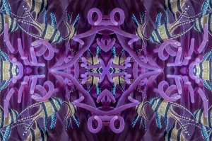 Kaleidoscopic image of Banggai cardinalfish (Pterapogon kauderni) in sea anemone Kaleidoscopic image of Banggai cardinalfish (Pterapogon kauderni) in sea anemone