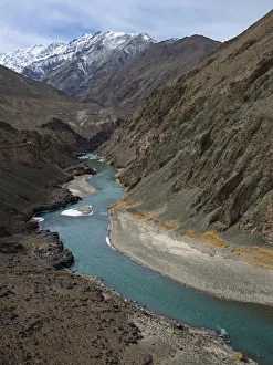 Landscape of Zanskar River, a tributary of the Indus, borders part of Hemis national park Landscape of Zanskar River, a tributary of the Indus, borders part of Hemis national park