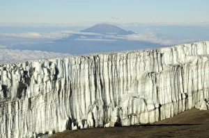 Looking down on the last glaciers near the summit of Mount Kilimanjaro, Tanzania Looking down on the last glaciers near the summit of Mount Kilimanjaro, Tanzania