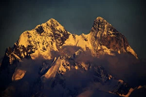 Images Dated 26th June 2008: Mount Ushba (4, 710m) just on the Georgian side of the border, just before sunset