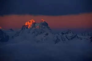 Wild Wonders of Europe 4 Gallery: Mount Ushba (4, 710m) at sunset, just on the Georgian side of the border, seen from Elbrus
