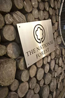 Images Dated 1st November 2010: The National Forest sign at entrance to Roslington Forestry Centre, The National Forest
