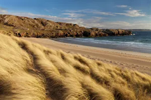 Oldshoremore Beach and dunes in evening light, Kinlochbervie, Sutherland, Scotland Oldshoremore Beach and dunes in evening light, Kinlochbervie, Sutherland, Scotland