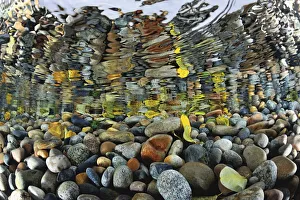 Pebbles reflected in the water surface at mouth of Sheryldy river, Lake Baikal, Siberia, Russia Pebbles reflected in the water surface at mouth of Sheryldy river, Lake Baikal, Siberia, Russia