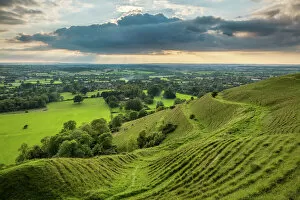 Fortification Gallery: Ramparts of the prehistoric hill fort on Hambledon Hill above the Blackmore Vale