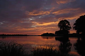 Images Dated 15th August 2007: River Elbe at sunset, Elbe Biosphere Reserve, Lower Saxony, Germany, August 2007