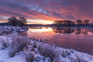 River Spey on winters dawn, Cairngorms National Park, Scotland, UK.January River Spey on winters dawn, Cairngorms National Park, Scotland, UK.January