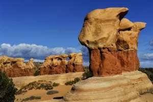 Rock formation caused by erosion in sandstone, Devils Garden, Grand Staircase-Escalante Rock formation caused by erosion in sandstone, Devils Garden, Grand Staircase-Escalante