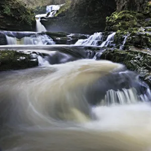 Sgwd Isaf Clun-gwyn waterfall and rapids. Ystradfellte, Brecon Beacons National Park Sgwd Isaf Clun-gwyn waterfall and rapids. Ystradfellte, Brecon Beacons National Park