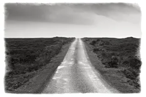 Empty single-track road, Islay, Scotland Empty single-track road, Islay, Scotland