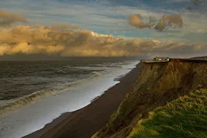 Storm clouds building up off coasts of Norfolk, Weybourne Cliffs, Norfolk, UK, November Storm clouds building up off coasts of Norfolk, Weybourne Cliffs, Norfolk, UK, November