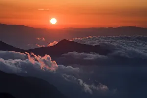 Sunrise in the Julian Alps, viewed from Mount Kriz, Triglav National Park, Slovenia Sunrise in the Julian Alps, viewed from Mount Kriz, Triglav National Park, Slovenia