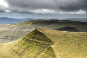 View towards Cribyn from Pen y Fan in the Brecon Beacons National Park, Wales, September View towards Cribyn from Pen y Fan in the Brecon Beacons National Park, Wales, September