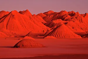 January 2023 Highlights Gallery: Vivid sunset over mountains at Valle de la Luna near Cusi Cusi village, Jujuy, Argentina