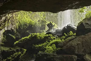 Verdant Gallery: Waterfall at mouth of Kitum cave Mt. Elgon National park, Kenya, August 2017