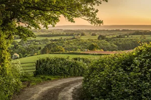 Welsh countryside landscape and country lane, Monmouthshire, Wales UK, May 2020 Welsh countryside landscape and country lane, Monmouthshire, Wales UK, May 2020